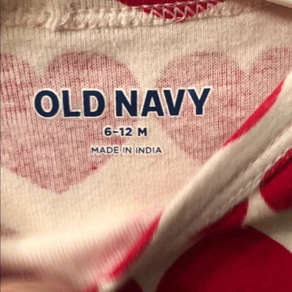 Old Navy Red Heart Print Kids Bodysuit - Picture 2 of 3